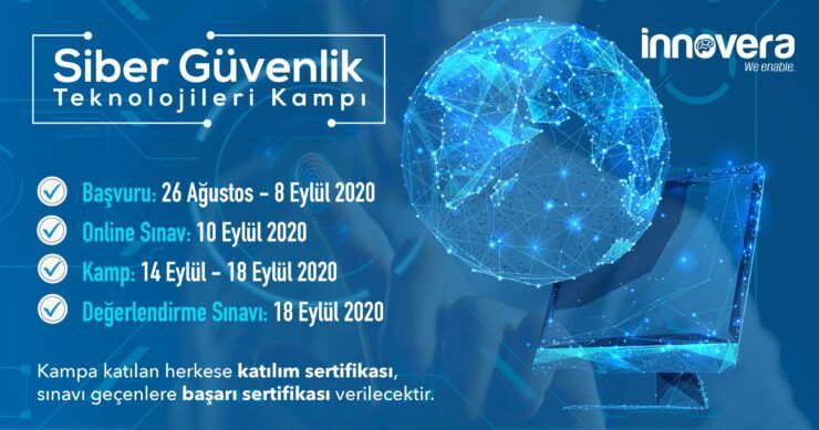 TÜRKİYE’NİN İLK ÇEVRİMİÇİ SİBER GÜVENLİK TEKNOLOJİLERİ KAMPI  BAŞLIYOR!