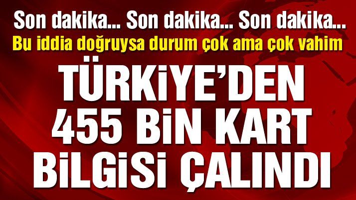 Türkiye’den 455 Bin Kart Bilgisi Çalındı…