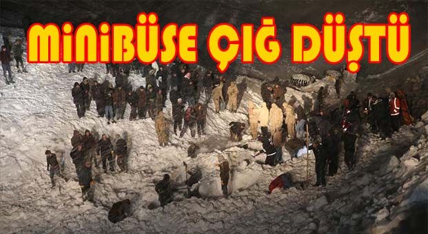 Van Bahçesaray’da minibüsün üzerine çığ düştü