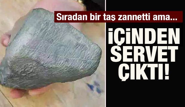 Sıradan bir taş gibi görünüyor ama içini açınca bakın ne çıktı.