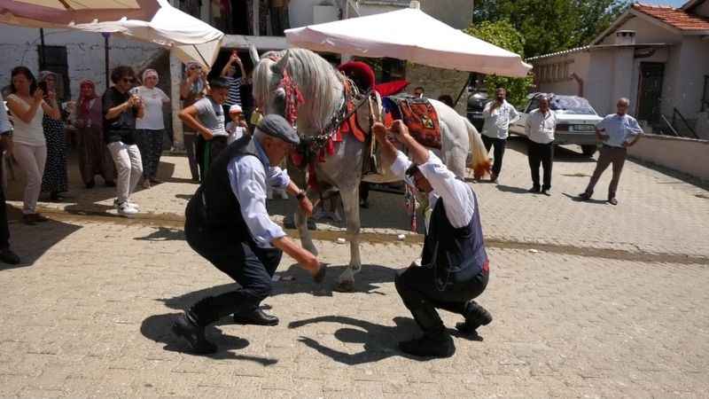 Sahibiyle karşılıklı harmandalı oynayan at