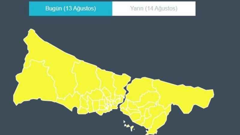 İstanbul için sarı kodlu fırtına uyarısı İstanbul için sarı kodlu fırtına uyarısı