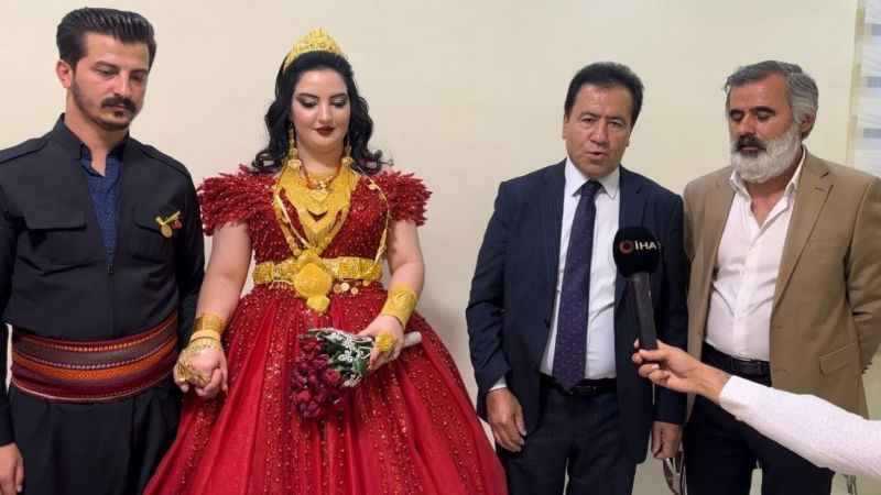 Geline kilolarca altın, damada ise 2 milyon TL takıldı