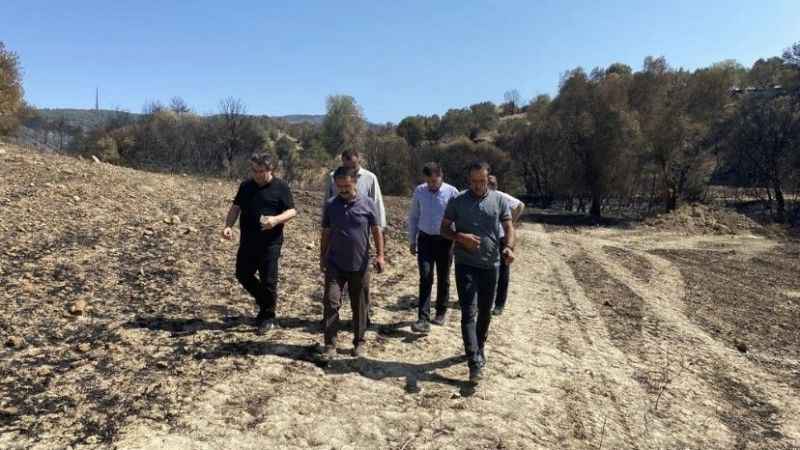 Vali İlhami Aktaş, yangından etkilenen köylerde incelemelerde bulundu Vali İlhami Aktaş, yangından etkilenen köylerde incelemelerde bulundu