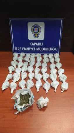 Kapaklı’da 49 adet paketlenmiş uyuşturucu ele geçirildi
