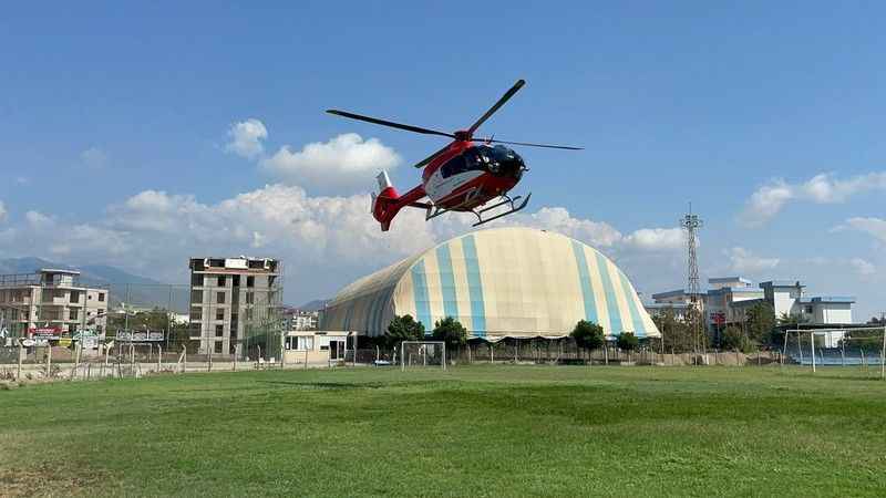 İmdadına hava ambulansı yetişti