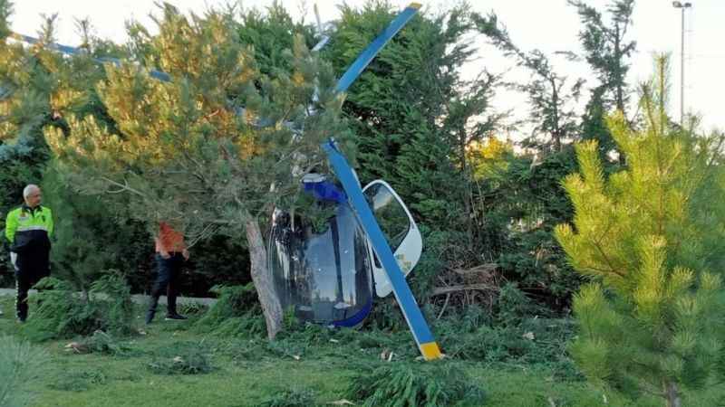 Afyonkarahisar'da helikopter düştü Afyonkarahisar'da helikopter düştü