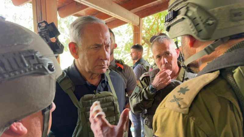 İsrail Başbakanı Netanyahu Gazze sınırında İsrail Başbakanı Netanyahu Gazze sınırında