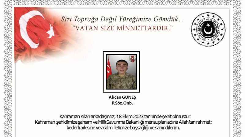 Pençe-Kilit Operasyonu bölgesinde bir asker şehit oldu