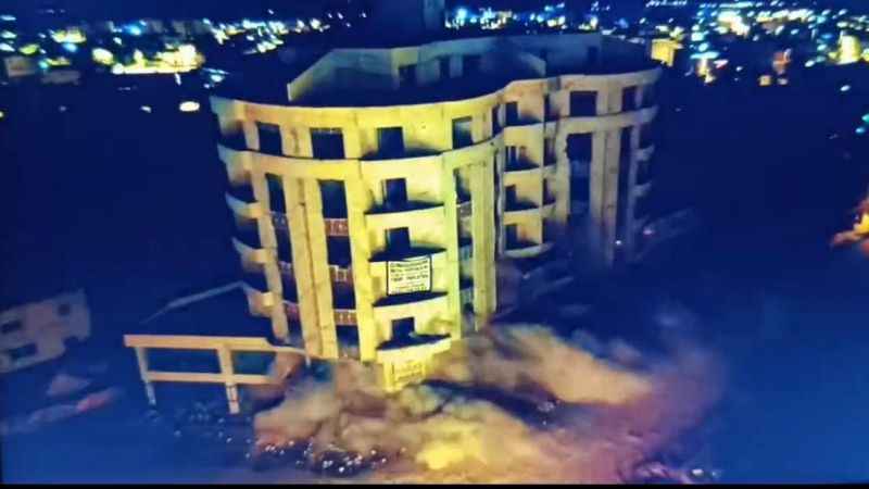 Yüzlerce kilo patlayıcı 6 katlı binayı yıkamadı