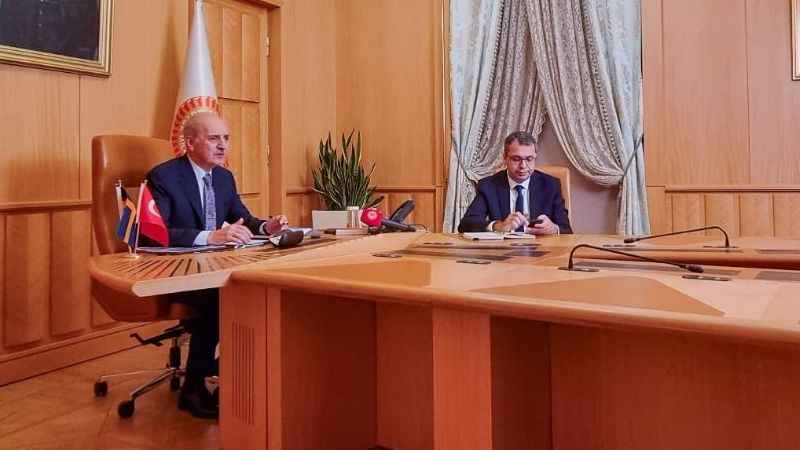 TBMM Başkanı Kurtulmuş, İsveç Meclis Başkanı Norlen ile görüştü