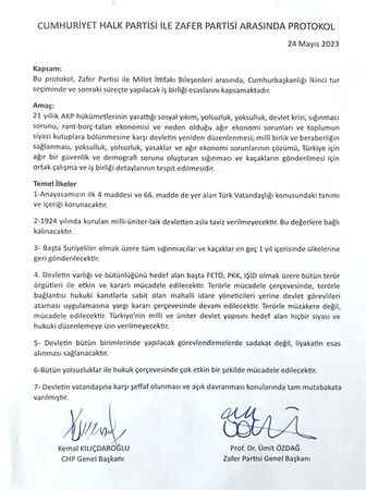 Ümit Özdağ, Kemal Kılıçdaroğlu’yla yaptığı "protokolü" açıkladı Ümit Özdağ, Kemal Kılıçdaroğlu’yla yaptığı "protokolü" açıkladı