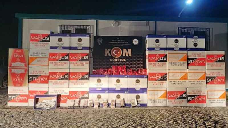 Hatay’da gümrük kaçağı makaron ve nargile tütünü operasyonu
