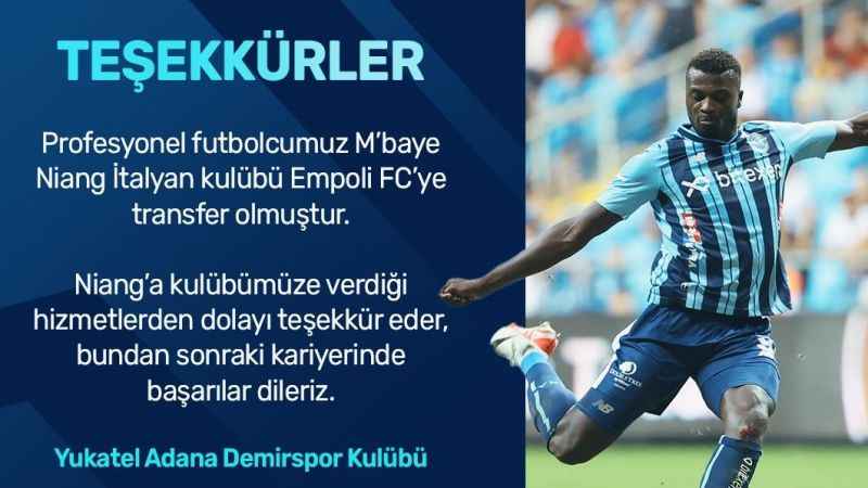Adana Demirspor'da bir ayrılık daha! M'Baye Niang veda etti