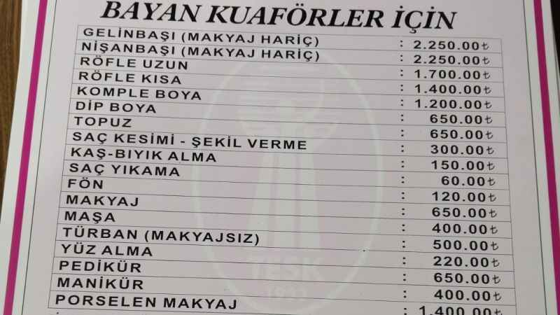 Nevşehir'de Kuaför ücretleri zamlandı Nevşehir'de Kuaför ücretleri zamlandı
