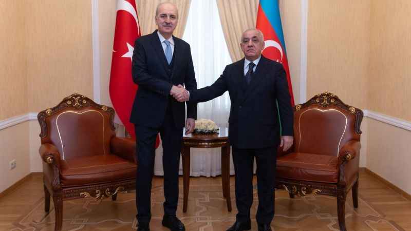 TBMM Başkanı Kurtulmuş, Azerbaycan Başbakanı Asadov ile görüştü