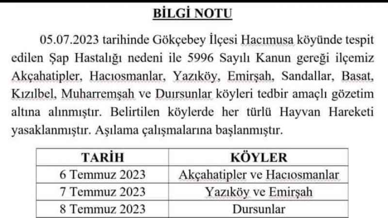Gökçebey ilçesinde şap hastalığı görüldü