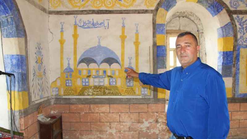 Tarihi caminin duvarında ‘Ayasofya’ süslemesi