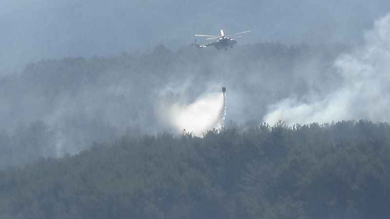 Çanakkale’deki orman yangınına havadan ve karadan müdahale devam ediyor