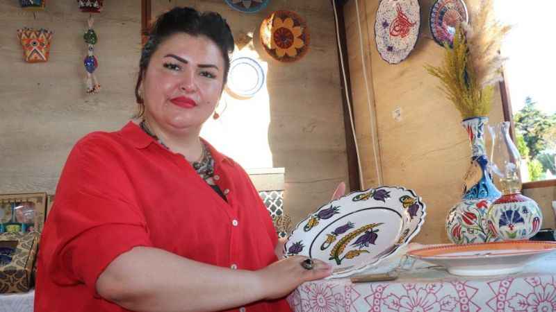 Tokat yazması desenleri tabaklarda Tokat yazması desenleri tabaklarda