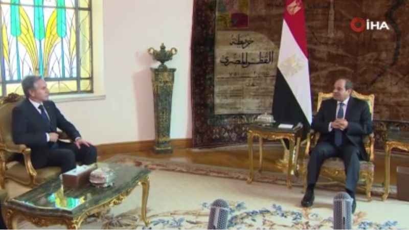 Mısır Cumhurbaşkanı es-Sisi ile ABD Dışişleri Bakanı Blinken bir araya geldi