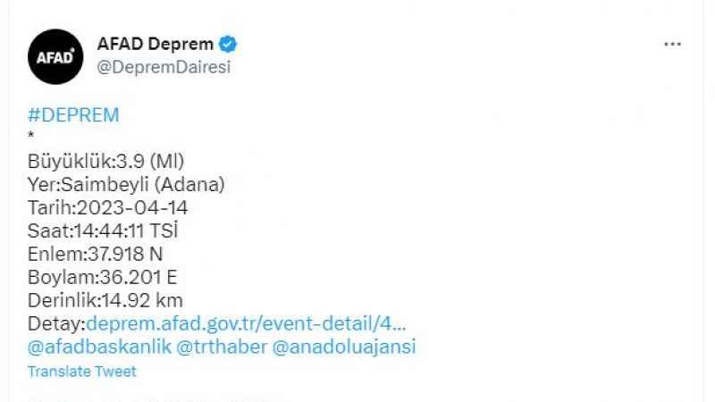 Adana'da deprem: Beşik gibi sallandı! 