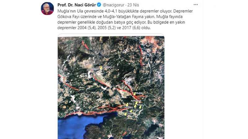 Muğla depremleri tedirgin etmişti, Naci Görür akılları karıştırdı: Doğudan batıya geliyor! Muğla depremleri tedirgin etmişti, Naci Görür akılları karıştırdı: Doğudan batıya geliyor!