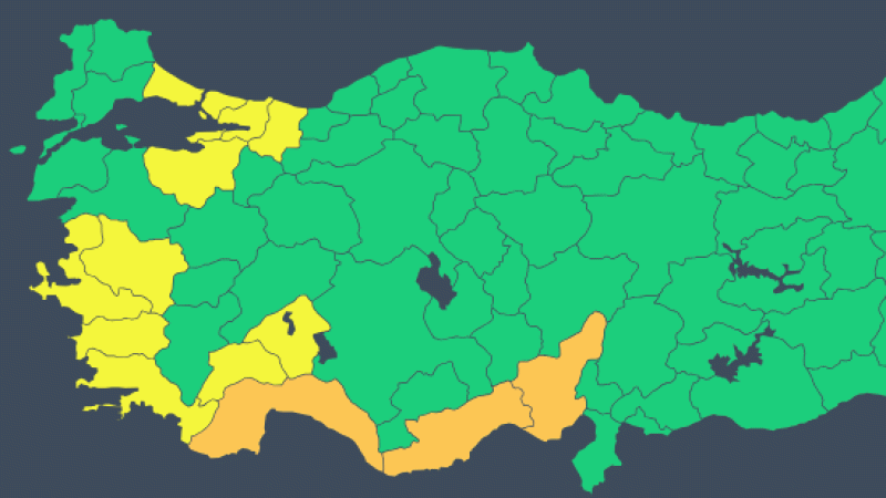 İstanbul ve İzmir dahil 14 kente Meteoroloji'den turuncu ve sarı uyarı İstanbul ve İzmir dahil 14 kente Meteoroloji'den turuncu ve sarı uyarı