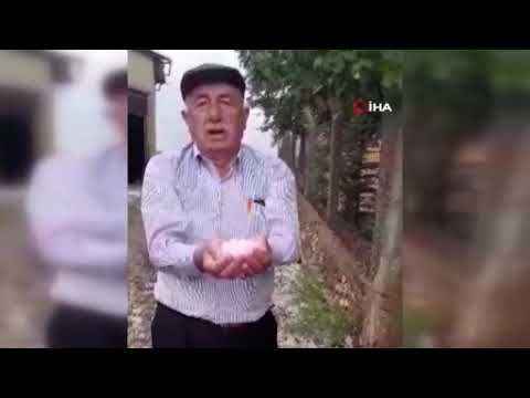 Sivas'ta misket büyüklüğünde dolu yağdı Sivas'ta misket büyüklüğünde dolu yağdı