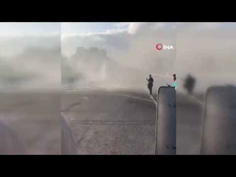 Avcılar’da metrobüste yangın paniği