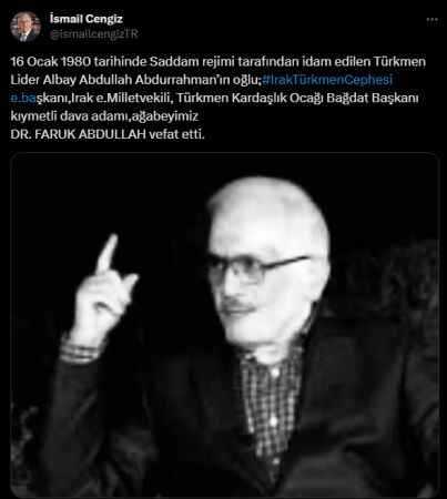 Türk dünyasının ağabeyi Dr. Faruk Abdullah Hakk'a yürüdü Türk dünyasının ağabeyi Dr. Faruk Abdullah Hakk'a yürüdü