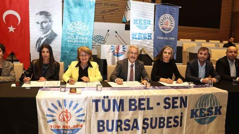 Nilüfer Belediyesi'nde toplu sözleşme imzası atıldı Nilüfer Belediyesi'nde toplu sözleşme imzası atıldı