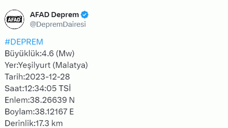 Malatya'da korkutan deprem
