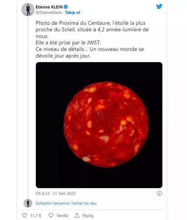 Fransız bilim insanı Etienne Klein, James Web Uzay Teleskobu'ndan olduğunu iddia ederek paylaştığı ve çok beğeni alan görüntünün aslında hangisi olduğunu açıklayarak özür dilemiştir? Fransız bilim insanı Etienne Klein, James Web Uzay Teleskobu'ndan olduğunu iddia ederek paylaştığı ve çok beğeni alan görüntünün aslında hangisi olduğunu açıklayarak özür dilemiştir?