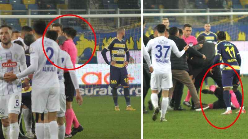 Hakem Halil Umut Meler'e yumruk ve tekme