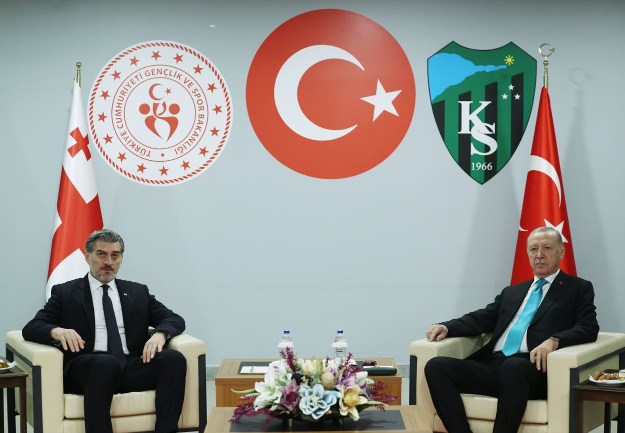 Cumhurbaşkanı Erdoğan, Gürcistan Cumhurbaşkanı Kavelaşvili ile bir araya geldi