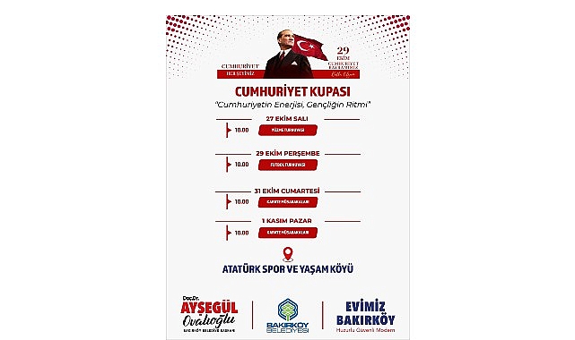 Bakırköy Belediyesinden Cumhuriyet Bayramı'na Özel Dolu Dolu Program