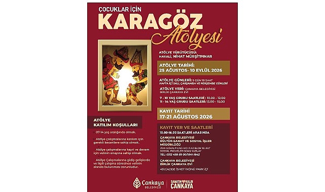 Çankaya'da Çocuklar İçin Karagöz Atölyesi Başlıyor