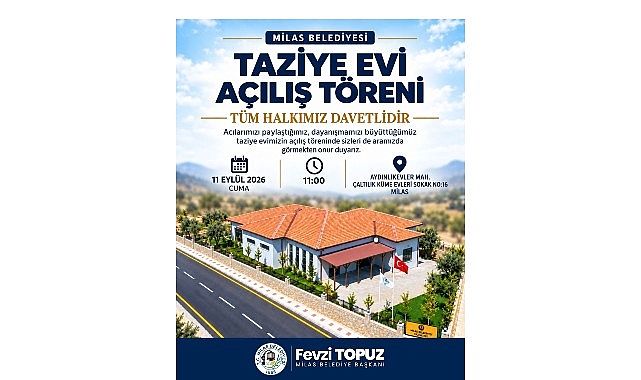Milas Belediyesi Taziye Evi'nin Açılış Töreni Gerçekleştirilecek