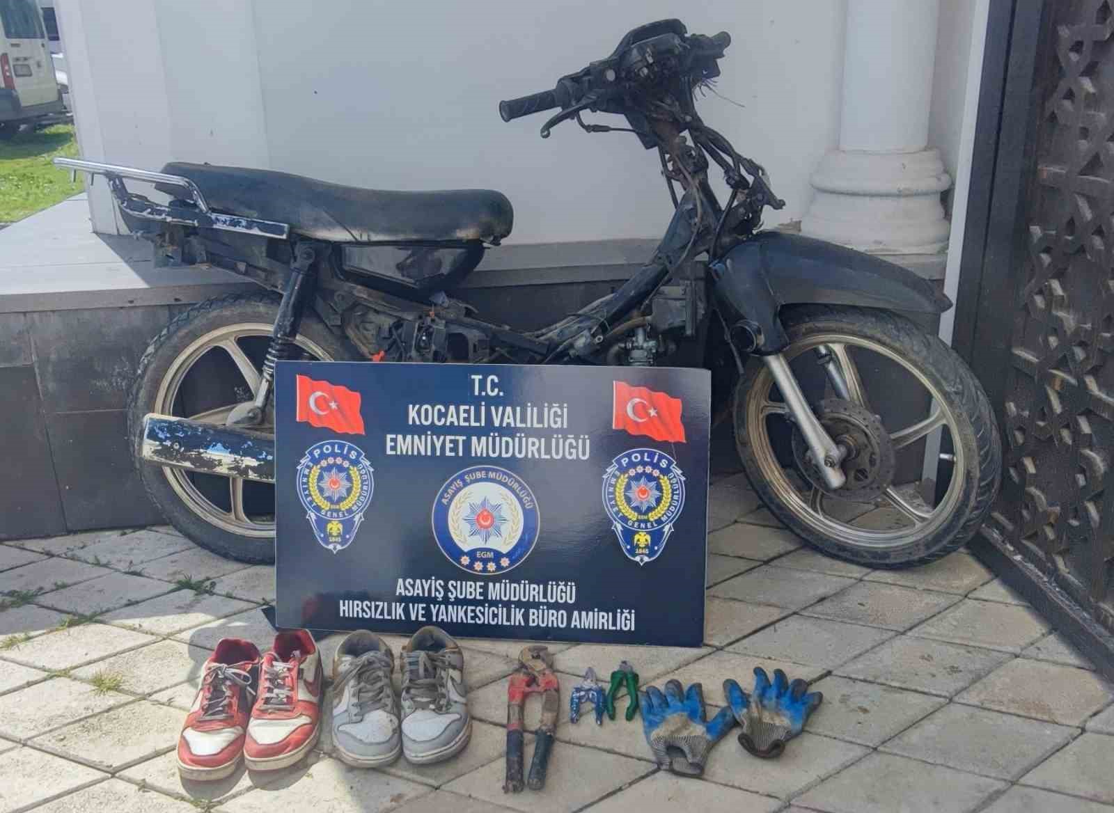 200 bin liralık kablo çalan hırsızların bindiği motosiklet de çalıntı çıktı
