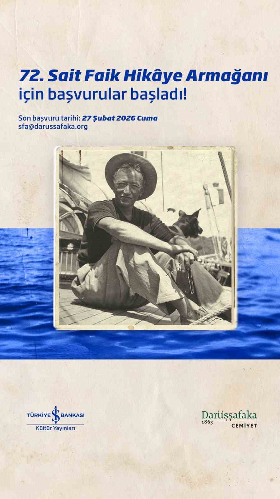72. Sait Faik Hikâye Armağanı başvuruları başladı
72. Sait Faik Hikâye Armağanı başvuruları başladı