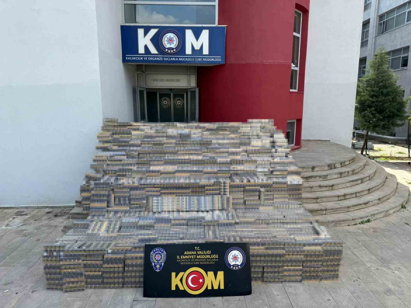 Adana’da 127 bin paket kaçak sigara ele geçirildi
