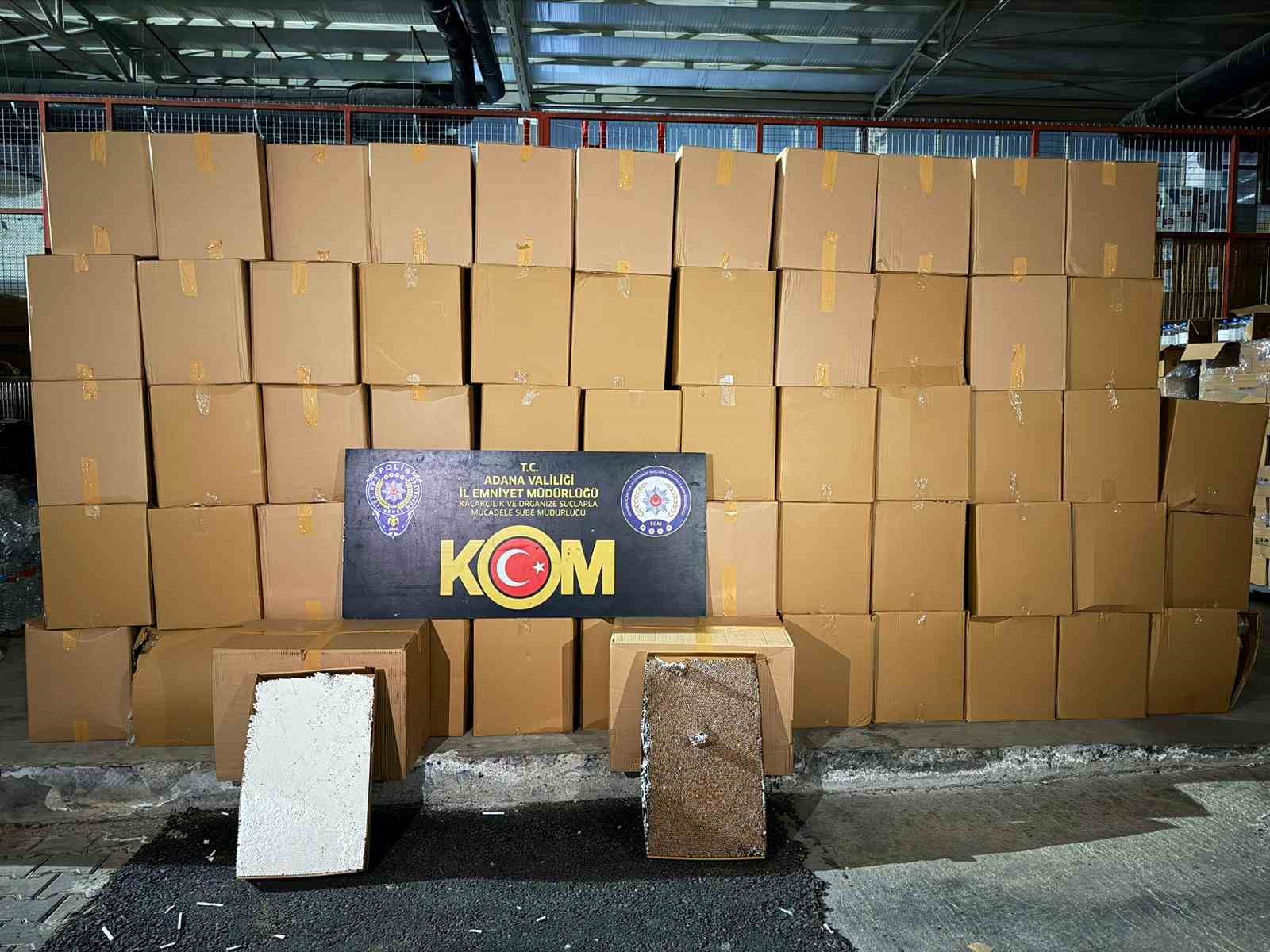 Adana’da 23 milyon TL değerinde kaçak sigara ele geçirildi
