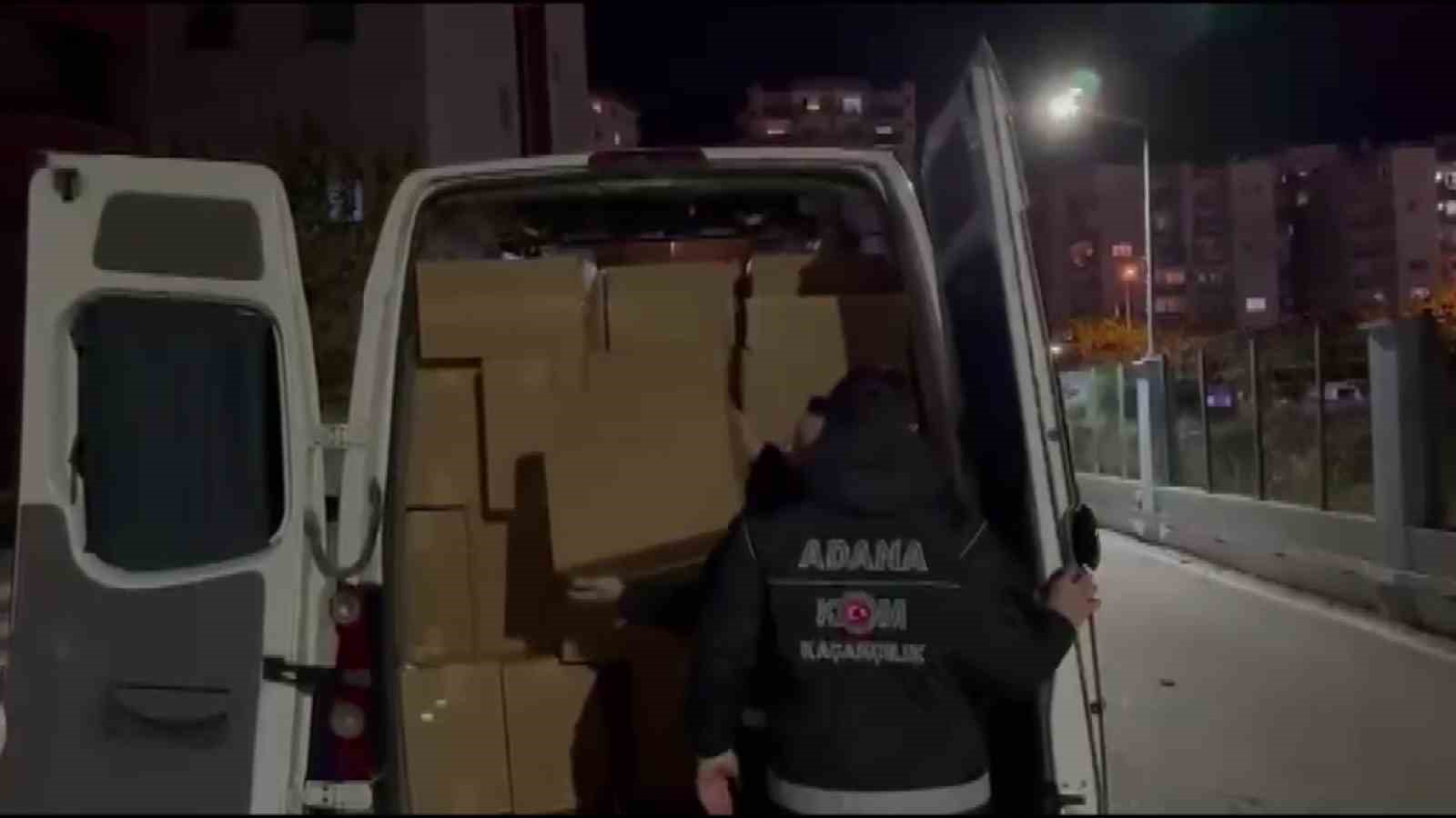 Adana’da 82 bin paket kaçak sigara ele geçirildi
