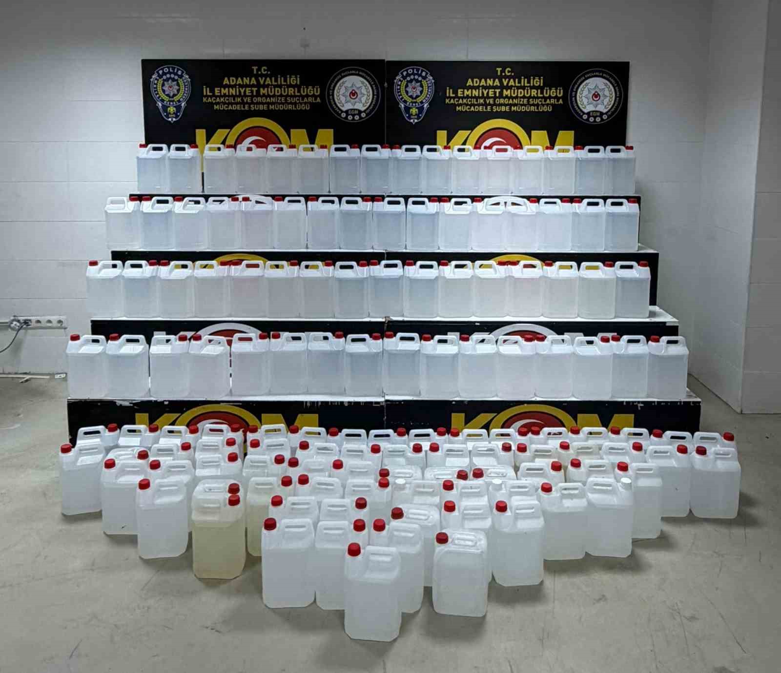 Adana’da sahte alkol operasyonu: 1 ton etil alkol ele geçirildi

