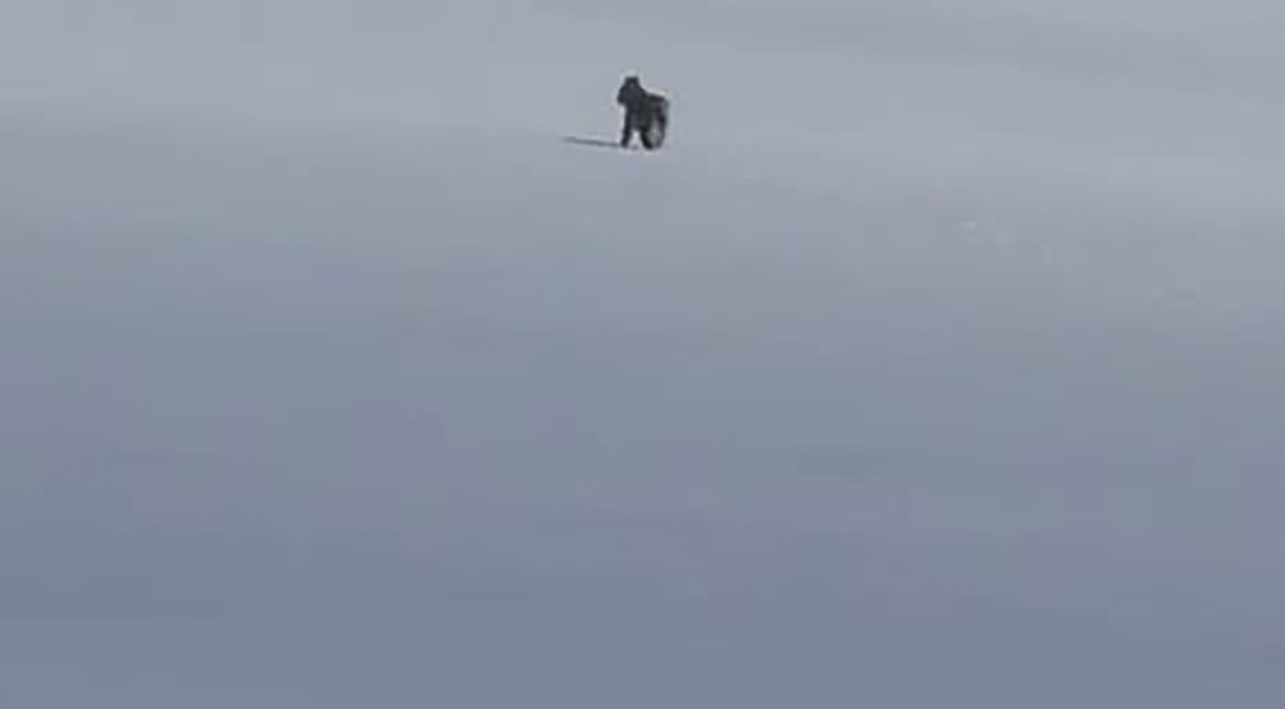 Adilcevaz’da kar üzerinde vaşak görüntülendi
