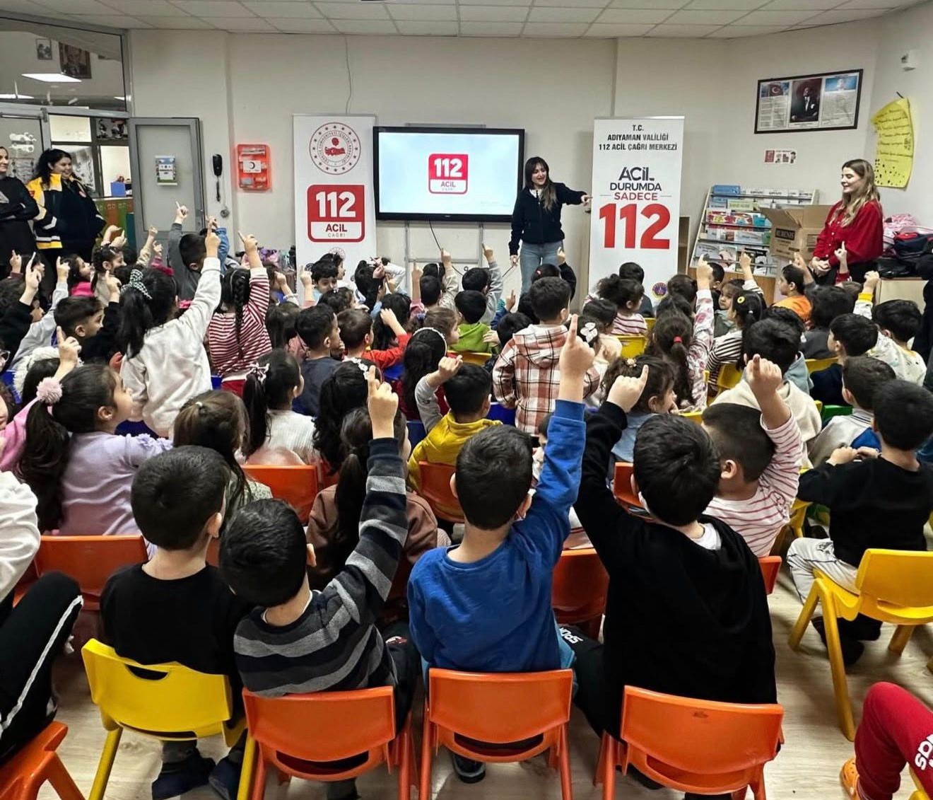 Adıyaman’da minik öğrencilere acil çağrı farkındalık eğitimi
