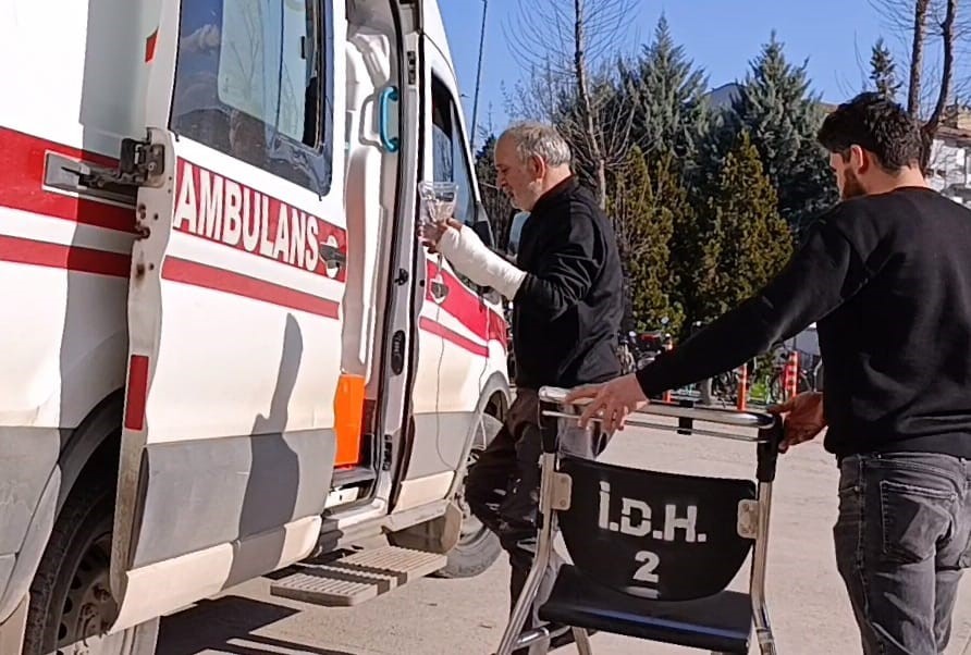 Ağaç budarken bileğini kesti
