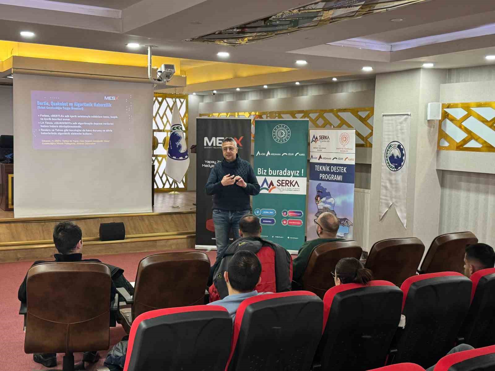 Ağrı’da basın mensuplarına yönelik yapay zekâ destekli medya uzmanlığı eğitimi başladı
Ağrı’da basın mensuplarına yönelik yapay zekâ destekli medya uzmanlığı eğitimi başladı