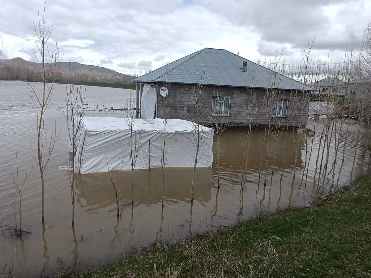 Ağrı’da sağanak yağış sonucu dereler taştı
